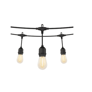 lot 5839 image: Artika Eclipse Solar String Lights 42 ft Outdoor  20 LED S14 Bulbs with Remote  Waterproof Patio Lights with 10 ft Extension Cable - Retail $65