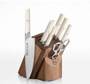 lot 5854 image: Cangshan � Everest White 8-Piece Knife Block Set (all knives accounted for) (retails for $400) - Retail $400