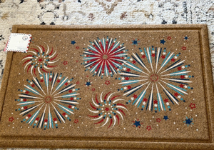 lot 5922 image: Mohawk Faux Coir Fireworks Doormat Rugged 36 X 24 - Retail $0