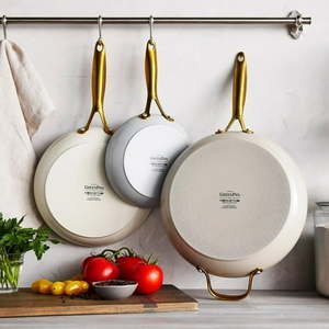 lot 5923 image: GreenPan Jewel Ultra-Durable Pro Ceramic Non-Stick 3-Piece Fry Pan Set - Retail $92