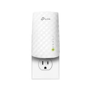 lot 5936 image: TP-Link  AC750 WiFi Range Extender - Dual Band Cloud App Control  2019 Release  Up to 750Mbps  One Button Setup Repeater  Internet Booster  Access Point  Smart Home & Alexa Devices (RE220) - Retail $101