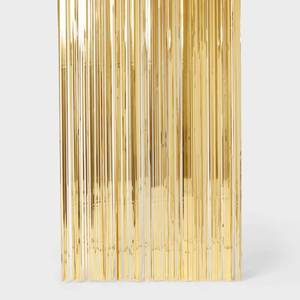 lot 5940 image: Tinsel Foil Fringe Party Backdrop Decoration Gold - Spritz - Retail $15