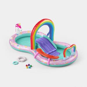 lot 5972 image: Lot of 3 Unicorn World Paly Center Inflatable Water Park - Sun Squad - Retail $50