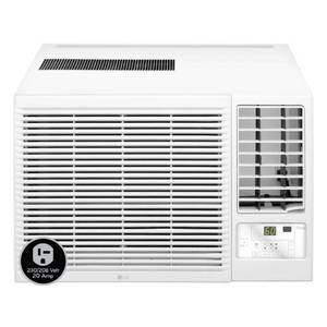 LG New 18 000 BTU 1 000 Sq Ft Smart Wi-Fi Enabled Window Air Conditioner with 12 000 BTU Supplemental Heat  White - Retail: $904