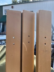 lot 153 image: Bundle of 3 Heavy Duty Weather Proof Solid PVC Sq Posts 3 x 2 x 6 - Beige