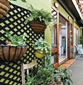 lot 51 image: FREESTYLE 4 ft. x 8 ft. Black Privacy Diamond Vinyl Lattice