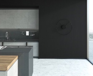 lot 70 image: MURdesign Decorative Wall Panels (Durusu Small Wave) 5.35-inch x 96-inch in Black (Pack of 3) - Sm Blemishes not perfect