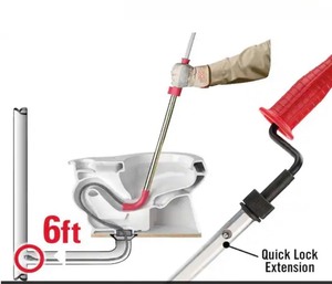 lot 36 image: K-6DH Hybrid Toilet Snake Auger, Cable Extends to 6 ft. with Integrated Drop Head
