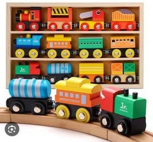 lot 20821 image: SainSmart Jr. Wooden Train Set 12 PCS
