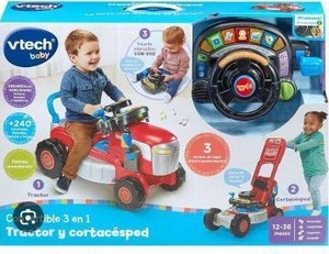 lot 20842 image: VTech Get Growing Tractor & Mower Ride-On