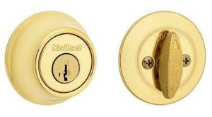 lot 20877 image: Kwikset 660 Bright Brass Deadbolt Model 5064905, 2 Pack