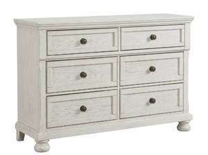 lot 20923 image: Ashley Whitewashed Wood 6-Drawer Dresser