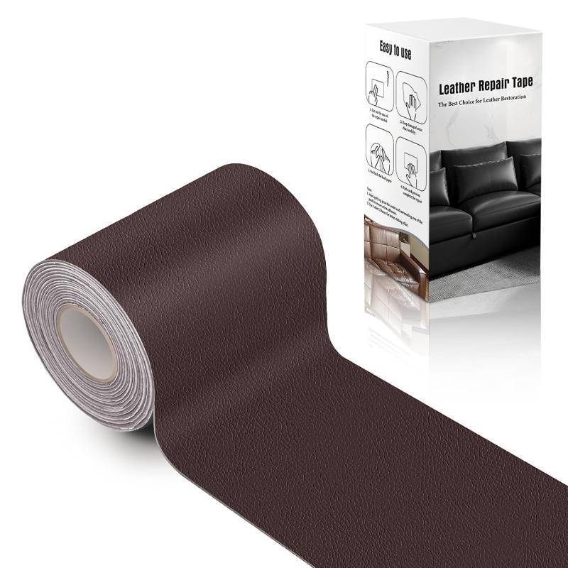 lot 67623 image: OcePor Self Adhesive Leather Repair Patch, 4 x 60 inch Leather Repair Tape, Leather Patches for Furniture, Vinyl Repair Kit for Couches, Boat Seats, Furniture, Cars(Dark Brown)