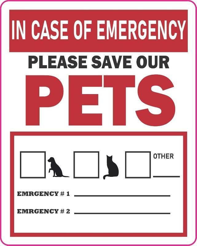lot 67653 image: in Case of Emergency Pets Sticker,Home Safety,fire Prevention,pet fire Rescue Sticker, 5 x 4 INCH (Pack of 2)
