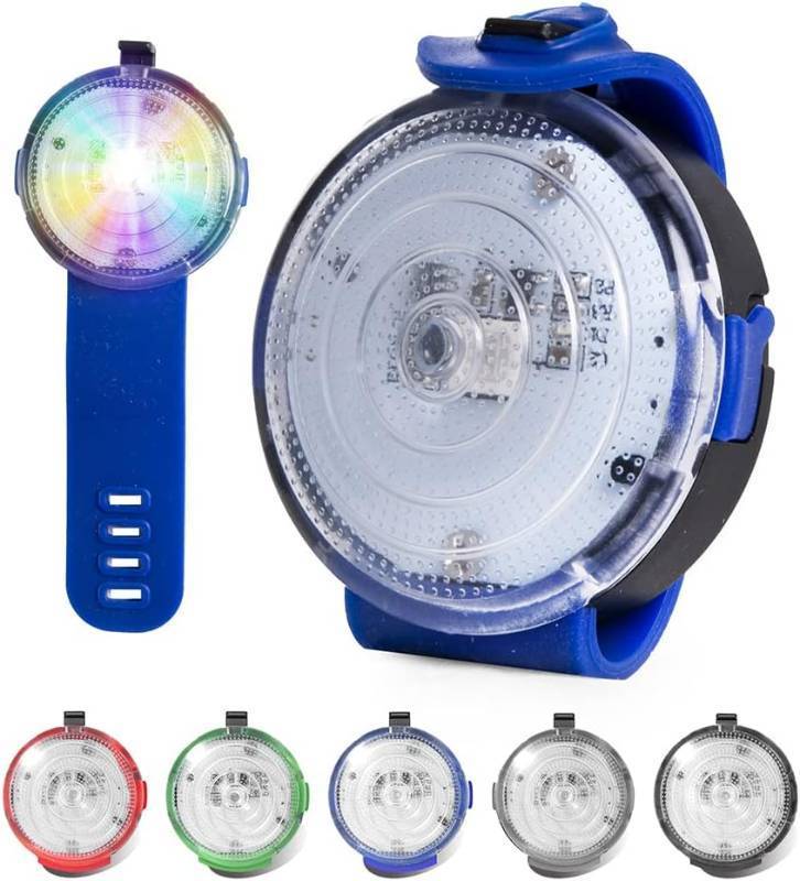 lot 67807 image: TSPRO Dog Lights for Night Walking, USB Rechargeable LED Dog Collar Lights Waterproof Nighttime Clip On Adjustable Dog Light Collar with 4 Lighting Modes for Night Running Camping (Blue)