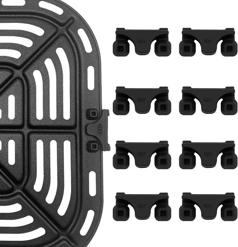 lot 67833 image: Air Fryer Rubber Bumpers, 8 Pcs Air Fryer Replacement Parts for Instant Vortex Gourmia Cosori and Other Air Fryers, Air Fryer Accessories Silicone Protective Feet Tips Tabs to Prevent Basket Damage