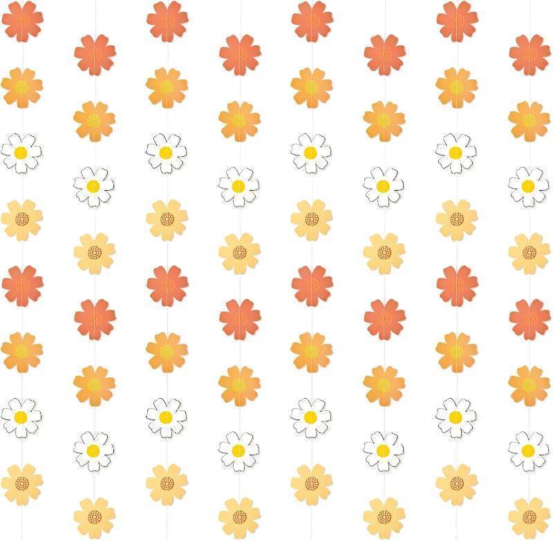 lot 67818 image: Daisy Groovy Boho Party Hanging Banners Daisy Flower Hanging Decor Daisy Flower Cutouts Party Supplies for Boho Hippie Groovy Retro Themed Birthday Baby Shower Party Decorations Favor