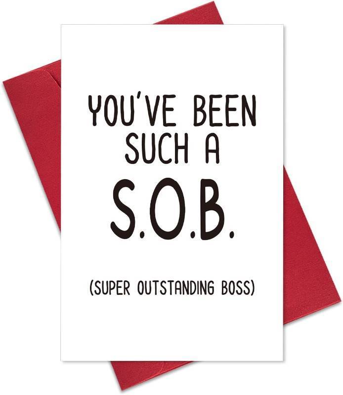 lot 67931 image: Ogeby Funny Birthday Cards for Boss - Happy Boss Day Cards & Rude Bday Gifts for Him & Her