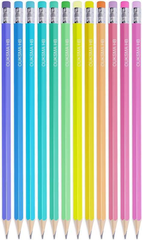lot 69017 image: Pre-Sharpened Inspirational Pastel Pencils   HB #2 Affirmation Pencils with Motivational Quotes   Aesthetic School Supplies for Students, Teachers (O HB, 12)