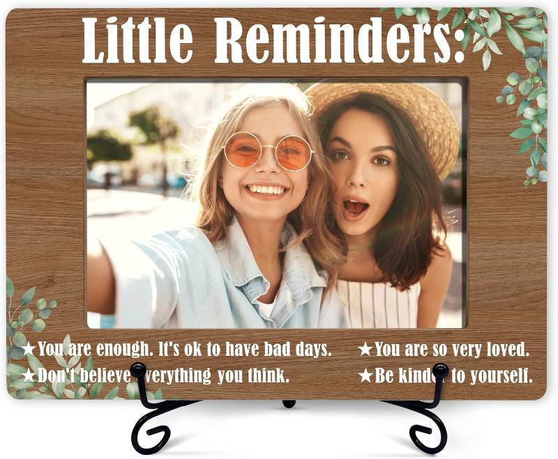 lot 69555 image: Inspirational Picture Frame, Motivational Gifts For Women, Office Gifts For Colleagues, Positive Affirmations Picture Frame, Little Reminders Photo Frame, Eucalyptus Wooden Photo Frame-16