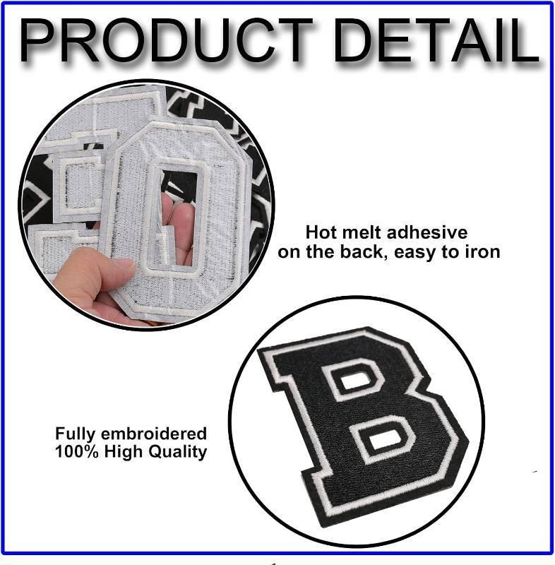 lot 69580 image: 3 Pieces 3.14inch Letter Patch, Varsity Letter Patch, Iron Alphabet Letter A-Z Iron on Sew on Patches for Clothes, Dress, Hat, Socks, Jeans, DIY Accessories, 3.14inch (Black, Y)