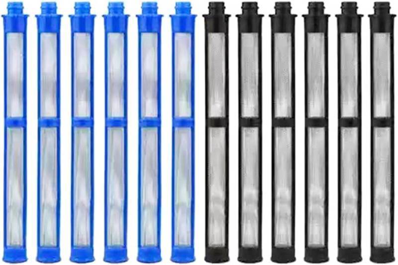 lot 69626 image: heyous 12PCS Plastic Spray Gun Cartridge Blue 6 Black 6 Airless Sprayer Accessories Universal Paint Gun Filter Cartridge Paint Sprayer Filter for Gun Filters