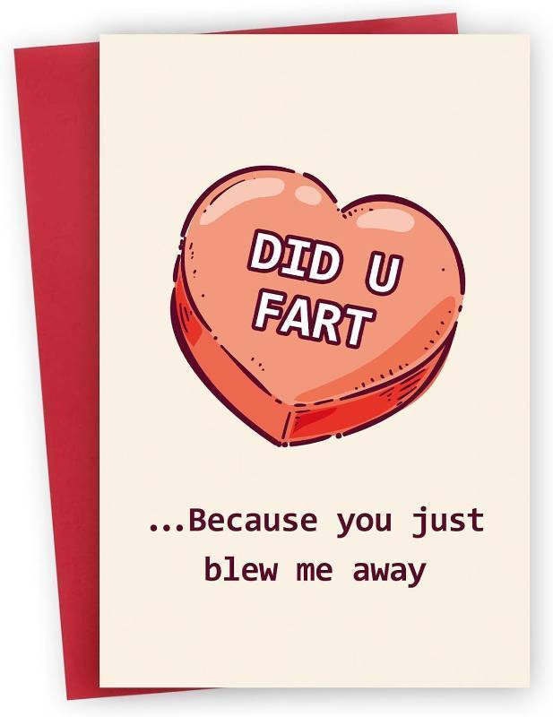 lot 69686 image: Funny Fathers Day Card Gift for Dad Him, Candy Heart Funny Fathers Day Cards Gift for Husband from Wife, Happy Fathers Day Card Gifts from Daughter Son, Did U Fart.
