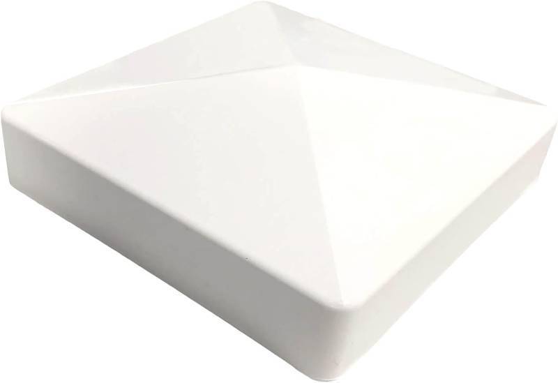 lot 67904 image: 4inch White Vinyl Pyramid Style Fence Post CapVinyl Post Caps Perfect for 4 x 4 Vinyl Fence Post - White PVCVinyl Fence Post Cap 1 pcs