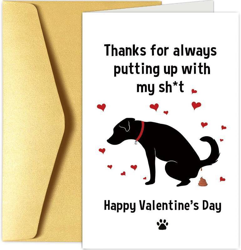 lot 67916 image: Funny Dog Valentines Day Card, Rude Valentines Day Card for Dog Dad Mom, Naughty Valentines Day Card Gift for Dog Lover, Puppy Vday Card for Men Women