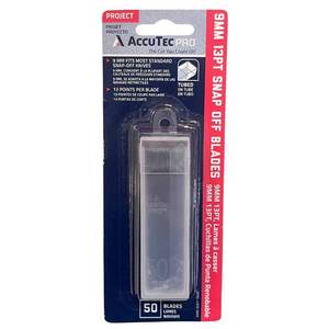 lot 96728 image: NEW AccuTec Pro 9mm 50 Pack Snap Off Blades in Protective Case