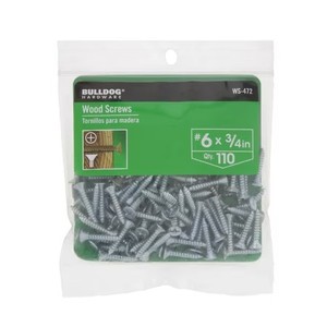 lot 96732 image: NEW Bulldog Hardware #6 x 34 in. Phillips Flat Head Wood Screw, Zinc Plated (110 Pack)