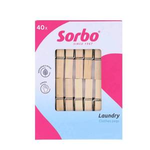 lot 96734 image: NEW 40 Piece Natural Wooden Clothespins Pack for Laundry