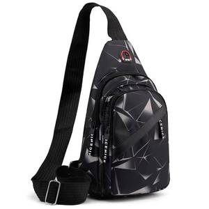 NEW Men's Lightweight Foldable Crossbody Sling Chest Bag BLACK/WHITE