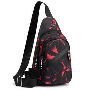 lot 96746 image: NEW Mens Lightweight Foldable Crossbody Sling Chest Bag REDBLACK