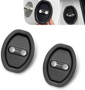 lot 66561 image: 2 PCS Door Latch Protective Cover, Silicone Door Lock Shockproof Cover, Automotive Lock Silent Decorations, Universal for Most Cars, Trucks, SUVs (Black)