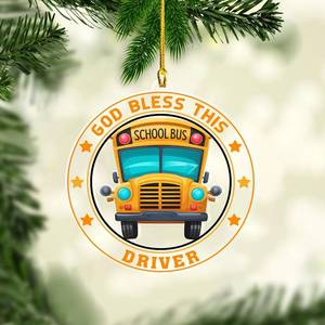 lot 66562 image: School Bus Driver Ornament, Wooden Acrylic Thank You Gift for Bus Drivers, Back to School Decorations, Best Bus Driver Christmas Ornament, Retirement or End-of-Year Keepsake (3)