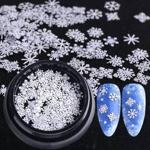 lot 66565 image: 1.37 x 1.37 inch Christmas Nail Art Glitter Decorations - Snowflake Sequins, 3D Decals, DIY Accessories, Manicure Supplies, Xmas Tools - 1 Box