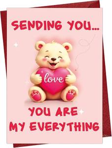 lot 66569 image: Cheerin Sweet Love Card with Envelope   Romantic Birthday Card with Envelope for Wife, Girlfriend, Husband, Fiance, Boyfriend   Heartfelt Anniversary Card for Him or Her 5x8