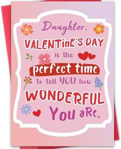 lot 66572 image: 8 inches x 5.3 inches x 0.1 inches Hongshan Lovely Valentines Day Card Gift for Wonderful Daughter