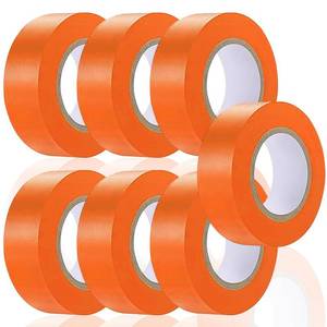 lot 66577 image: 7 Pack Orange Flagging Tape, Non-Adhesive Plastic Ribbon Neon Marking Roll, Marking Tape for Tree Marking, Hunting, Boundaries Hazardous Areas,Trail Marking, Home Workplace