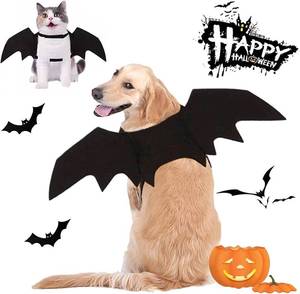 lot 66614 image: Medium Halloween Costumes - Bat Wings for Small, Medium & Large Dogs & Cats, Funny Pet Apparel, Cosplay Clothes, Cool Dog Outfits (M)