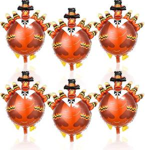 lot 66616 image: 32 Inches 6pcs Thanksgiving Party Decorations - 32inch Large Turkey Balloons - Thanksgiving Mylar Balloons for Fall Theme Balloon Party Decorations - Thanksgivings Party Supplies