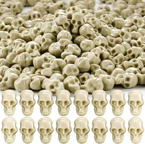 lot 66641 image: 150 Pcs Halloween Mini Skull Heads,Plastic Miniature Figurines Skulls Ornamets Small Skeleton Head Decorations for Halloween Vase Filler Pranks Table Decor
