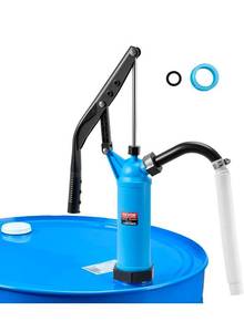 lot 18886 image: VEVOR Drum Pump, 9.5 oz. Per Stroke, Lever-Action Barrel Pump, Fits 5-55 Gallon Drums with 3-Section Suction Tube Assembly & Hose, Hand Operated, Designed to Transfer Water, Alcohol, Corrosive Liquids - Retail $0