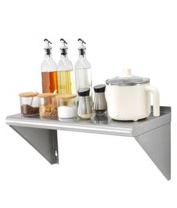 lot 18902 image: VEVOR 12 x 24 Stainless Steel Shelf, Wall Mounted Floating Shelving with Brackets, 230 lbs Load Capacity Commercial Shelves, Heavy Duty Storage Rack for Restaurant, Kitchen, Bar, Home, and Hotel - Retail $35