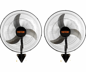 lot 18913 image: VEVOR Wall Mount Fan, 2 PCS 20 inch Oscillating, 3-speed High Velocity Max. 4000 CFM Industrial Wall Fan for Indoor, Commercial, Residential, Warehouse, Greenhouse, Workshop, Basement, Garage,Black - Retail $125