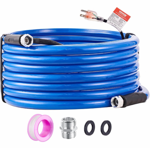 lot 18917 image: VEVOR 50ft Heated Water Hose for RV, Heated Drinking Water Hose Antifreeze to -45°F, Automatic Self-regulating, 58 I.D. with 34 GHT Adapter, Lead and BPA Free - Retail $99