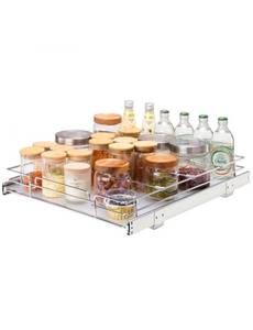lot 19258 image: VEVOR 18.5Wx21Dx3.5H Pull Out Cabinet Organizer, Heavy Duty Slide Out Pantry Shelves, Steel Roll Out Drawers, Sliding Drawer Storage for Home Under Sink, 20Wx22Dx7H Install Size for Cabinet - Retail $0