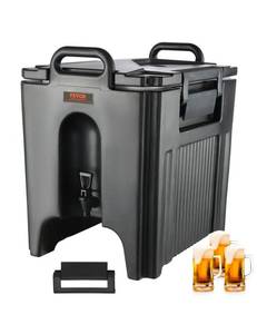 lot 19265 image: VEVOR Insulated Beverage Dispenser, 10 Gallon, Food-grade LL9450UP Hot and Cold Beverage Server, Thermal Drink Dispenser Cooler with 1.18 in PU Layer Two-Stage Faucet Handle, for Restaurant Drink Shop - Retail $137