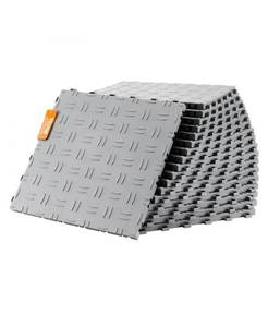 lot 19280 image: VEVOR Garage Tiles Interlocking, 12 x 12 x 0.53 inch 25 Pack Garage Floor Covering Tiles, Non-Slip Double-Sided Texture Garage Flooring Tiles, for Garages, Basements, Repair Shops, Silver - Retail $51